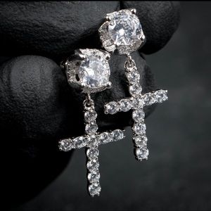 Stud cross earrings for men or women